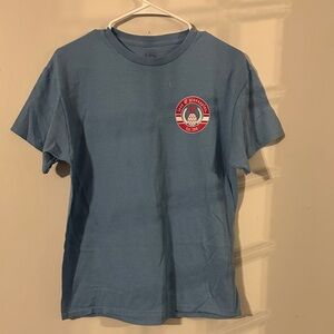 Men's Light Blue Short-Sleeve Graphic Tee with Pineapple Emblem